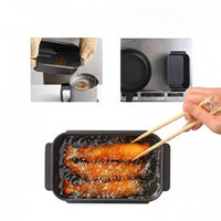 Rectangular Frying Pot Even Heating Deep Fryer Pot with Thermometer Cookware for Home Cooks, Apartment Cooking