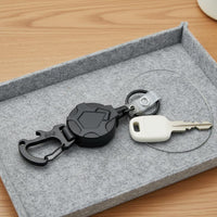 High Rebound Steel Retractable Cord Keychain Anti-Loss Retractable Keychain Long-Lasting Steel Cord Key Clip Lightweight for Outdoor