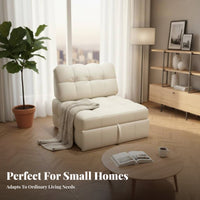 Multi-Functional Pull-extendable Single Bed Extendable Frame Pull-extendable Sleeper Armchair Padded padding Space-Saving Furniture Adjustable Backrest for Overnight Guests, Apartment Dwellers, residents, Small areas, Living Room, Bedroom, Home Office
