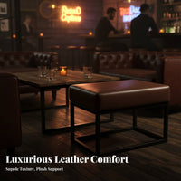 warehouse Aesthetic manufacturing-inspired Frame Couch Retro Design Upholstered 3-Seater sturdy Wood Armrests Sofa comfortable Upholstery for Business Owners, Homeowners, Interior Designers, Bar, Coffee Shop, Office, Lounge Area