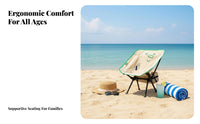 Lightweight Collapsible Moon Chair Compact Camping Seat Easy Setup Portable Seating Long-Lasting for Families, Outdoor Enthusiasts, Picnic, Travel, Hiking, Fishing