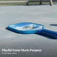 Fiberglass Surface Children's Pickleball Paddle Fun Design Kids Cartoon Pickleball Racket Long-Lasting for Girls, Parents, Backyard, Indoor