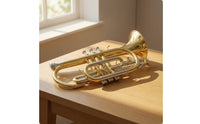Cornet Kit Compact Cornet with Carrying Case Beginner-Friendly Brass Instrument for Students, Practice