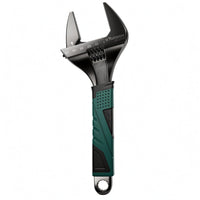 Black Nickel Finish Wide Jaw Adjustable Wrench Textured Grip Adjustable Wrench