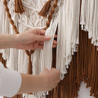 Macrame Wall Hanging Handmade Bohemian Wall Tapestry Tassel Details House Decoration for Living Room, Bedroom, Nursery