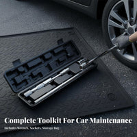 Labor-Saving Extendable Cross Wrench Chrome Plated Extendable Lug Wrench High Hardness for Roadside Emergency, Travel