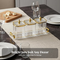 Luxury Design Seasoning Container Set Airtight Seal Condiment Jar Set Easy to Clean for Dining Table