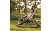 Lounge Chair with Carry Bag Portable Low Reclining Chair Furniture for Camping