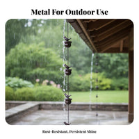 Bird Rain Chain Weather-Resistant Metal Rain Chain with Cups Elegant Design Outdoor Decoration for Garden Enthusiasts, Patio, House Eaves