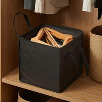 Soft-Sided Hanger Storage Bag Open-Top Square Textile Storage Bag Carry Handles