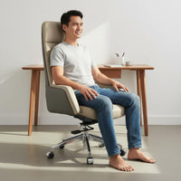 Reclining Function Ergonomic Leather Office Chair High Back Executive Chair for Conference Room