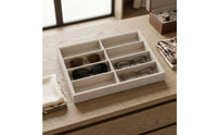 Velvet-Lined Glasses Tray with 8 Compartments Divided Eyeglasses Organizer Rectangular Eyewear Display Tray Slimline for Retailers, Dresser, Closet