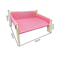 Double-Purpose-Use Design Cat Dog Lounge Chair Removable and Washable Solid Wood Pet Sofa Breathable Wooden Pet Sling Easy Assembly for Cats, Small Dogs