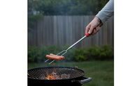 Stainless Steel Grill Skewer Curved Extendable Bbq Fork Portable Extending Roasting for Barbecue