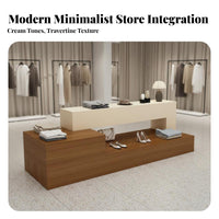Clothing Store Island Display Modern Minimalist Design Multi-Level Merchandise Table Heavy Duty Tiered Display Table for Crafters, Boutiques, Showroom