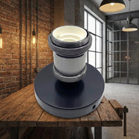 Ceiling Light Fitting for Living Room, Vintage Style Aluminum E27 Lamp Bulb Holder, Surface Mount Metal E27 Base for 220V Exposed Bulb, 1 Pack