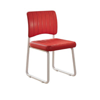 Comfortable Cushion Upholstered Vanity Chair with Back Ergonomic Design Upholstered Sled Base Chair Wide Backrest Household Furniture Strong Support for Students, Home Office Workers, Adults, Bedroom, Study Room, Small Areas