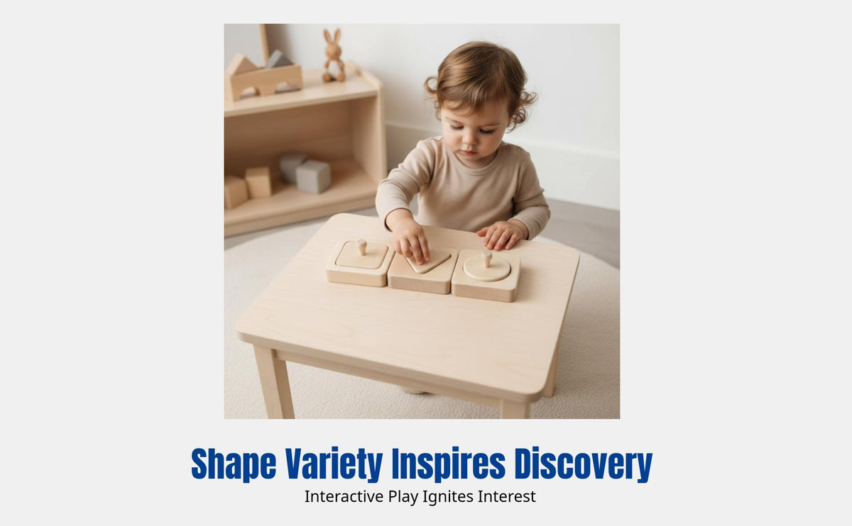 Geometric Shape Matching Board, Wooden Montessori Toy, Toddler Grasp Practice, Early Learning