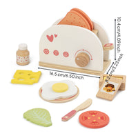 Pretend Breakfast Appliance Set Beech Wood Toy Breakfast Set Smooth for Children