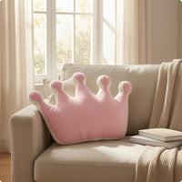 White Trim Crown-Shaped Cushion Padded Support Pillow
