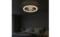 Crystal-Textured E26/E27 Ceiling Fan Light Three-Color Ceiling Fan Light Low-Profile Fixture Detachable for Bedroom, Study Room, Dining Area