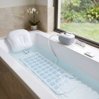 Relaxing Electric Bubble Massage Mat Padded Bathtub Massage Mat with Pillow Full-Body Adjustable for Adults