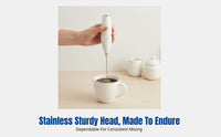 Portable Milk Frother, Handheld Whisk Beater, Battery Operated, Multi-Functional for Kitchen & Office