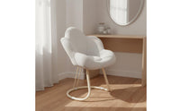 Minimalist Design Petal Back Makeup Chair Ergonomic Backrest Petal Back Chair Luxurious Cushioning Household Furniture Thick Padded Cushion for Women, Girls, Dressing Table, Small Areas, Bedroom, Dorm Room