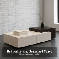 Nordic Design Low Rectangular Stand with Drawer Modern Design Center Table Minimalist Aesthetic Household Furniture Open Shelving for Apartment Dwellers, Renters, Homeowners, Living Room, Lounge Area