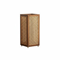 Multi-Purpose Rattan Umbrella Holder Woven Design Wooden Umbrella Stand Space Saving Home Storage Sturdy for Doorway, Hallway