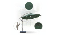 Cantilever Patio Umbrella with Wheeled Base SPF 50+ Sun Protection Cantilever Umbrella with Base Waterproof for Homeowners, Cafe Owners, Storefront