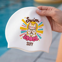 SUIY 2026 Women's High-Value Waterproof Racing Silicone Swim Cap for Long Hair