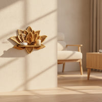Lotus Flower Wall Shelf Gold Lotus Flower Shelf Floating for Bedroom