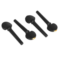4/4 Natural Ebony Violin 4-Piece Set: Chinrest, Tailpiece, Pegs, Endpin with Brass