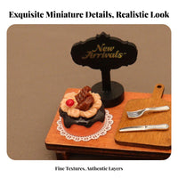 Dollhouse Cake Display Realistic Detail Miniature Dessert Set Detailed Craftsmanship Miniature Bakery Food for Adults, Dioramas, DIY Projects, Kitchen