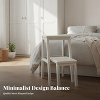 Stable and Sturdy Wooden Convertible Step Stool High Load Capacity Solid Wood Multi-Purpose Stool Heavy Duty Retractable Step Footstool Rounded Corners for Seniors, Adults, Homeowners, Bedroom, Living Room, Entryway, Library