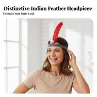 Feather Headband Lively Feathers Boho Feather Headpiece Hippie Costume Headdress Comfortable Tribal Pattern Headdress for Girls