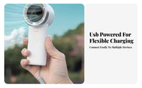 Powerful Airflow Handheld Turbo Fan Compact Design USB Fan with Digital Display Lightweight Cooling Device Long Battery Life for Travelers, Commuters, Students, Outdoor, Travel, Camping, Office