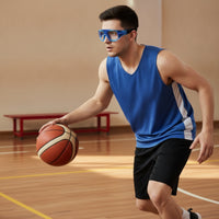 Sports Eyewear with Strap Wraparound Goggles with Strap Sports Goggles Full-Coverage Safety Glasses Impact-Resistant