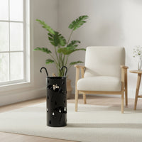 Iron Umbrella Stand Cylindrical Freestanding Umbrella Stand Minimalist Organizer Space-Saving for Foyer, Office