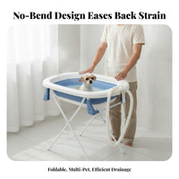 Foldable Pet Bathtub Space Saving Foldable Dog Bath Reduces Back Strain Foldable Pet Washing Station for Dogs, Cats, Outdoor, Indoor, Backyard