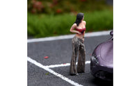 3D Printed 1/64 Female Figurine Compact Size Street People Model Resin Material