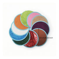 10 Pieces Multi-Texture Sensory Pads with Metal Grommet Textured Sensory Disc Soft Pad Shaggy for Children, Toddlers, Classroom