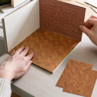 Amifa 1/12 Scale Dollhouse Tatami Stone Wall & Floor Stickers with Textured Finish
