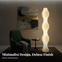 Nordic Design Grass Skirt Lamp Built-in LED Pleated Floor Lamp Stable Base Corner Accent Light Flicker-without Flicker for Young Adults, Interior Designers, Professionals, Living Room, Bedroom, Reading Nook, Office