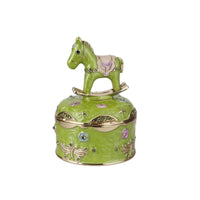 Horse Trinket Box Embossed Jewelry Box with Horse Decorative Gift for Dresser, Vanity