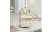 Multi-Layer Birdcage Storage Rack European Design Aesthetic Birdcage Makeup Organizer for Bakers, Desktop, Dressing Table, Party