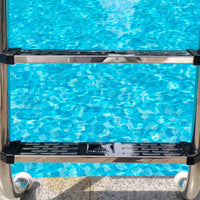 Stainless Steel Pool Ladder Flange-Mount Three-Step Pool Ladder Heavy Duty for Homeowners