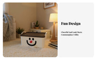 Cheerful Face Storage Cube Stackable Organizer Box Cute Design for Nursery