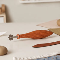 Clay Stamping Tool with Stainless Steel Head Rotatable for Surface Decoration